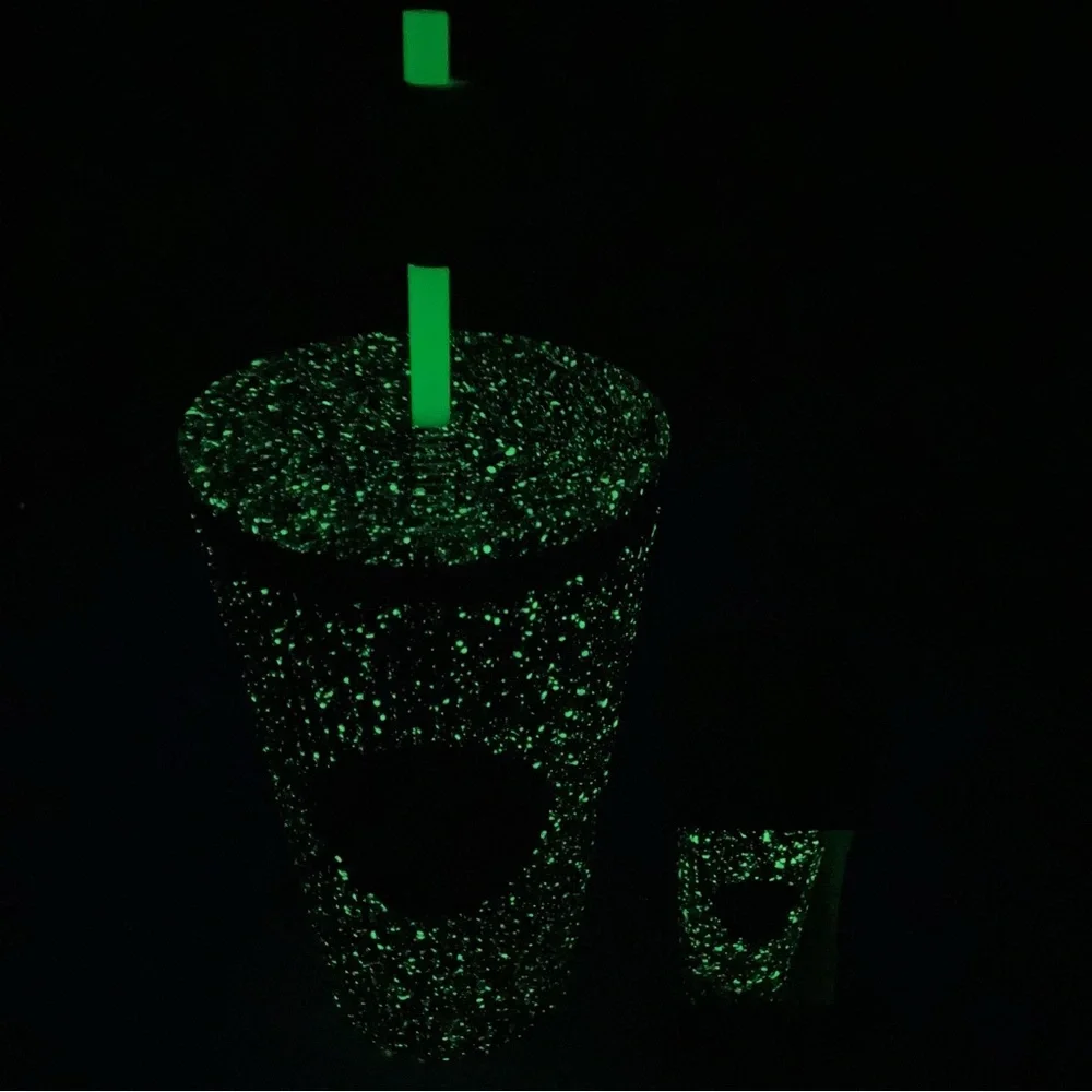 Starbucks Tumbler + Keychain 2024 Fall Halloween Pleated Glow in Dark 16oz Cup